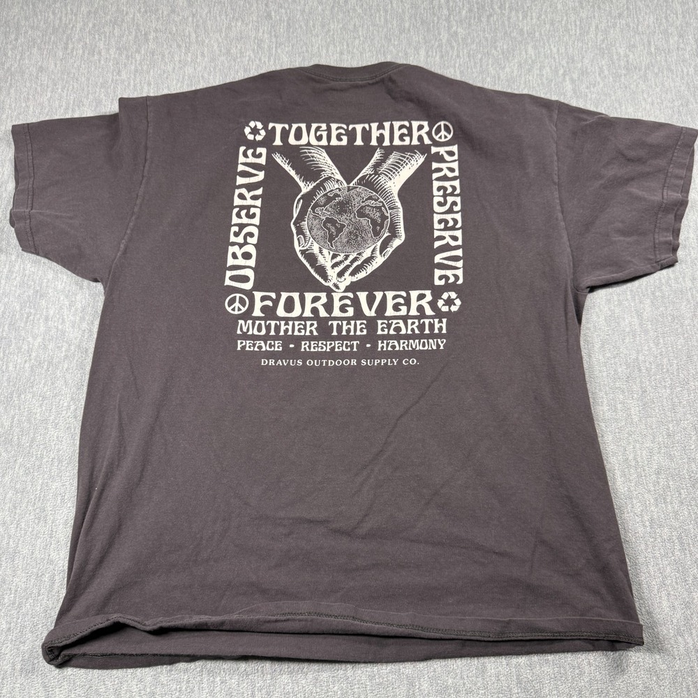 Dravus Shirt Mens XXL Brown Mother Earth Graphic Short Sleeve Outdoor Supply Tee